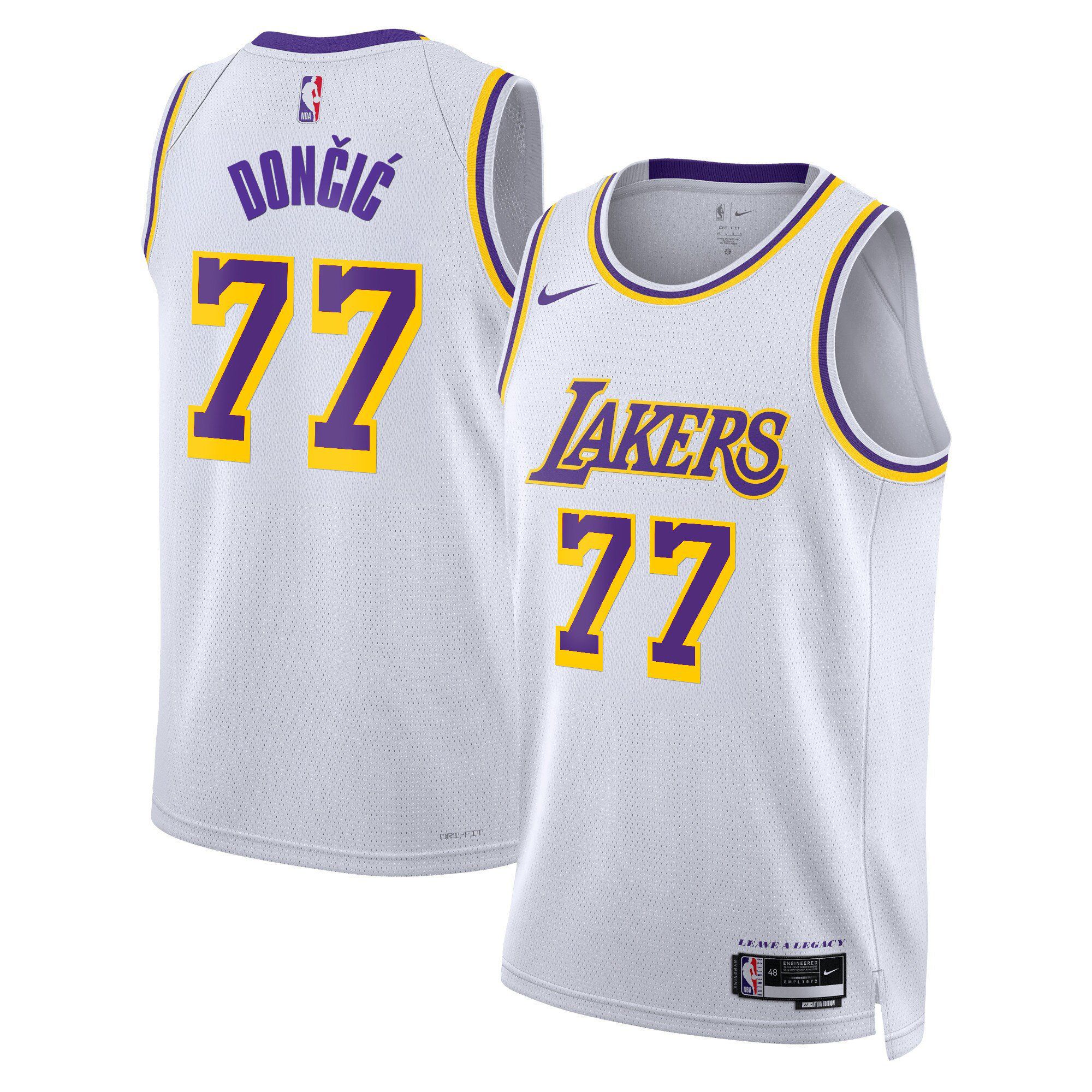 Men Los Angeles Lakers #77 Doncic White 2025 Nike Swingman NBA Jersey->->NBA Jersey
